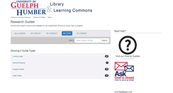 Desktop Screenshot of guelphhumber.libguides.com