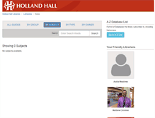 Tablet Screenshot of hollandhall.libguides.com