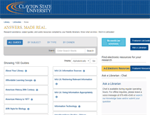 Tablet Screenshot of clayton.libguides.com
